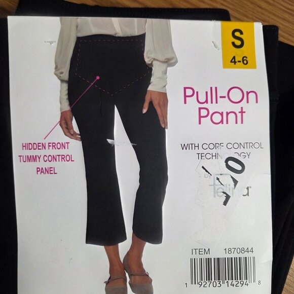 Felina Womens Black Pull-On Pants With Tummy Control Panel Smoothing Fit Size S - Picture 9 of 9